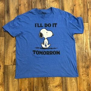 Peanuts Heather Blue T-Shirt - size: 3XL